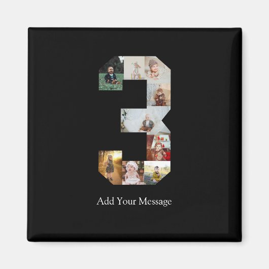 Schwarzweißbild 3 FotoCollage Magnet (Vorne)