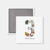 Schwarzweißbild 3 FotoCollage Magnet (Vorderseite/Rückseite)