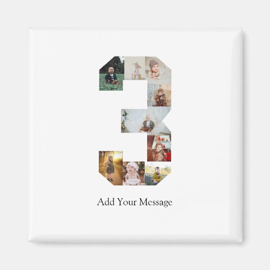 Schwarzweißbild 3 FotoCollage Magnet (Vorne)