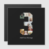 Schwarzweißbild 3 FotoCollage Magnetkarte (Vorne/Hinten)
