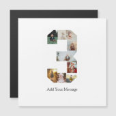 Schwarzweißbild 3 FotoCollage Magnetkarte (Vorne/Hinten)