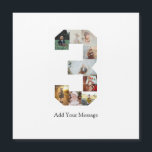 Schwarzweißbild 3 FotoCollage Magnetkarte<br><div class="desc">Bei diesem individuell anpassbaren Produkt werden Fotos so angeordnet, dass sie die Form einer Zahl bilden. Es wird oft für Meilensteine wie Geburtstage, Jahrestage oder Erfolge verwendet, um den Anwendern die Möglichkeit zu geben, unvergessliche Bilder in einem Single zu präsentieren. Die Designs bieten in der Regel Platz für verschiedene Foto-Größen...</div>