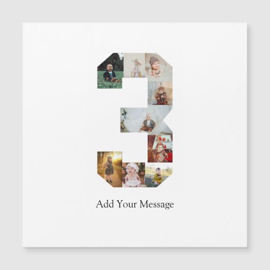 Schwarzweißbild 3 FotoCollage Magnetkarte (Vorderseite)