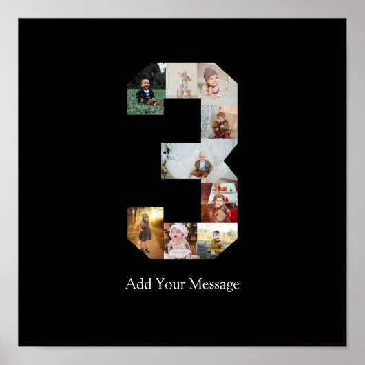 Schwarzweißbild 3 FotoCollage Poster (Vorne)