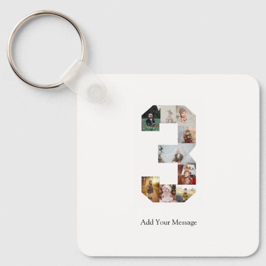 Schwarzweißbild 3 FotoCollage Schlüsselanhänger (Vorderseite)