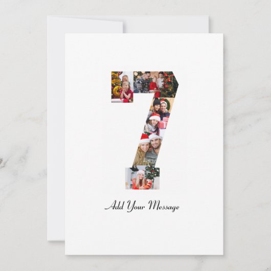 Schwarzweißbild 7 FotoCollage Dankeskarte (Vorderseite)