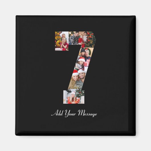 Schwarzweißbild 7 FotoCollage Magnet (Vorne)