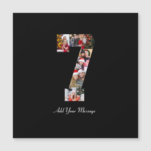 Schwarzweißbild 7 FotoCollage Magnetkarte (Vorderseite)