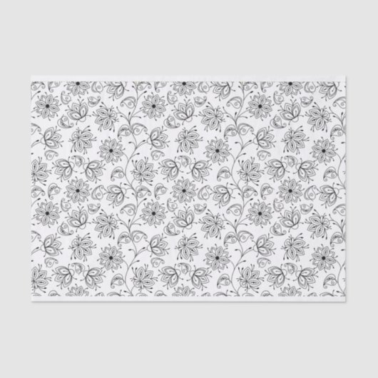 Schwarzweißbild-Blume Seidenpapier (Vorderseite)