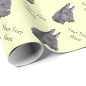 Schwarzweißbild des niedlichen Esels Geschenkpapier (Rolleneckpunkt)