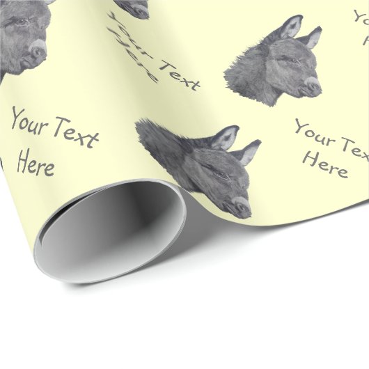 Schwarzweißbild des niedlichen Esels Geschenkpapier (Rolleneckpunkt)