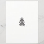 Schwarzweißbild eines verzierten Designs (Rückseite)