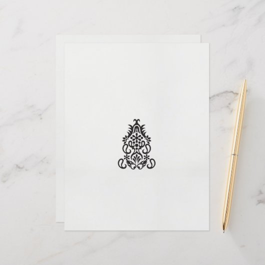 Schwarzweißbild eines verzierten Designs (Vorderseite/Rückseite Beispiel)