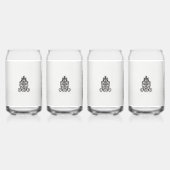 Schwarzweißbild eines verzierten Designs Dosenglas (Vorderseite)