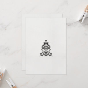 Schwarzweißbild eines verzierten Designs Einladung