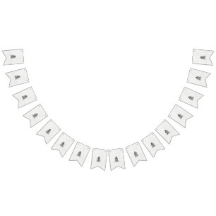 Schwarzweißbild eines verzierten Designs Wimpelkette