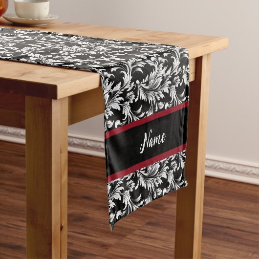 Schwarzweißblatt Kurzer Tischläufer (Beispiel)