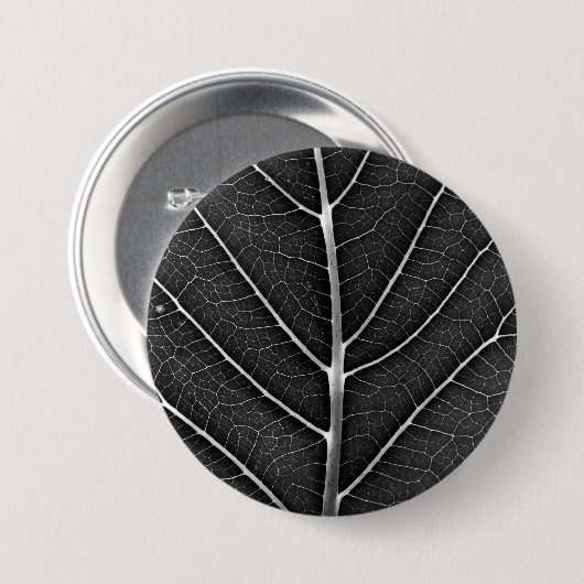 Schwarzweißblatt nah button (Vorne & Hinten)