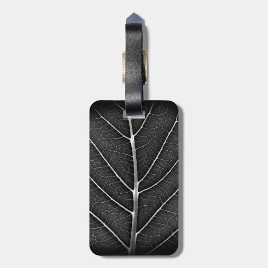 Schwarzweißblatt nah gepäckanhänger (Rückseite vertikal)