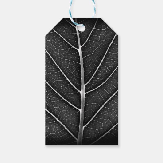 Schwarzweißblatt nah geschenkanhänger (Vorderseite)