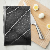 Schwarzweißblatt nah geschirrtuch (Viertel Falte)