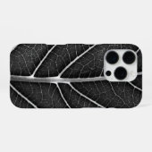 Schwarzweißblatt nah iPhone hülle (Rückseite (Horizontal))