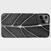 Schwarzweißblatt nah iPhone hülle (Rückseite (Horizontal))