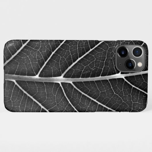 Schwarzweißblatt nah iPhone hülle (Rückseite (Horizontal))