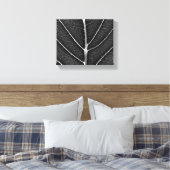 Schwarzweißblatt nah leinwanddruck (Insitu (Schlafzimmer))