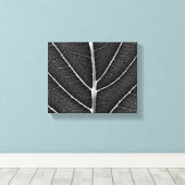 Schwarzweißblatt nah leinwanddruck (Insitu (Holzboden))