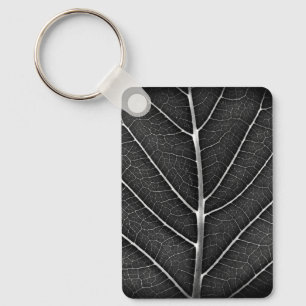 Schwarzweißblatt nah schlüsselanhänger