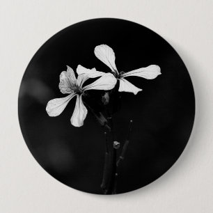 Schwarzweißblumen Button