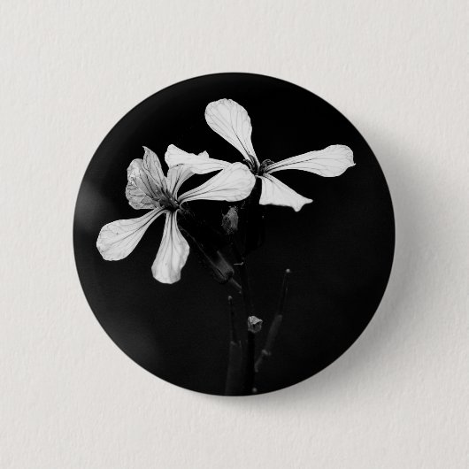 Schwarzweißblumen Button (Vorderseite)