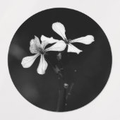 Schwarzweißblumen Etiketten (Design 1)