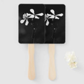 Schwarzweißblumen Fächer (Vorne und Hinten)