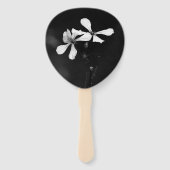 Schwarzweißblumen Fächer (Rückseite)