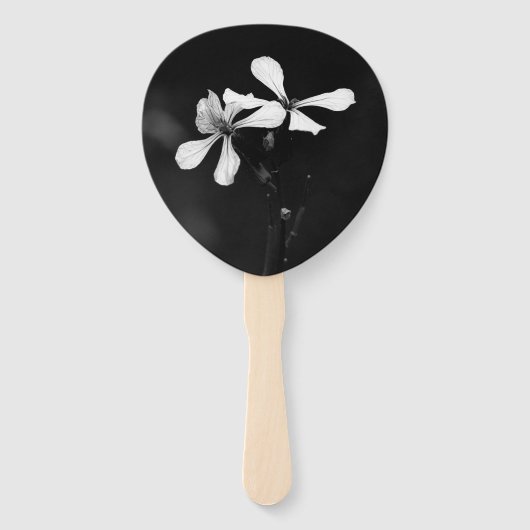 Schwarzweißblumen Fächer (Vorderseite)