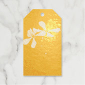 Schwarzweißblumen Geschenkanhänger (Vorderseite)