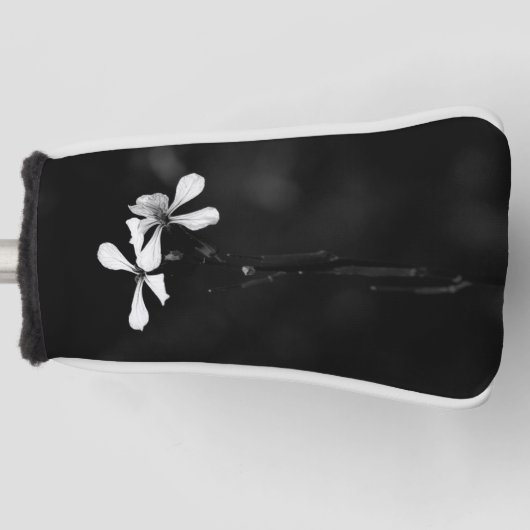Schwarzweißblumen Golf Headcover (Vorderseite)