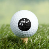 Schwarzweißblumen Golfball (Insitu T-Shirt)