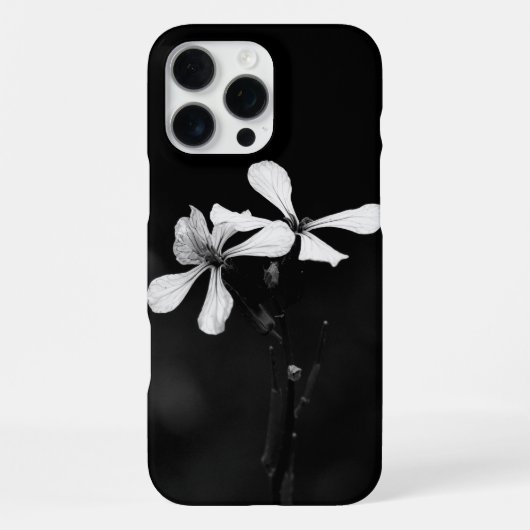 Schwarzweißblumen iPhone Hülle (Rückseite)