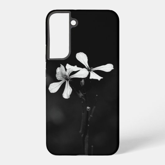 Schwarzweißblumen Samsung Galaxy Hülle (Rückseite)