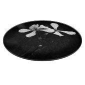 Schwarzweißblumen Schneidebrett (Ecke)
