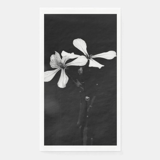 Schwarzweißblumen Serviette (Vorderseite)