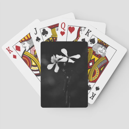 Schwarzweißblumen Spielkarten (Rückseite)
