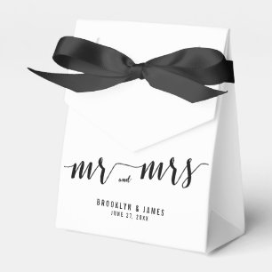 Schwarzweißboxen mit weißer Gastgeschenk Hochzeit  Geschenkschachtel