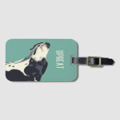 Schwarzweißboxer Gepäckanhänger (Vorderseite (Horizontal))