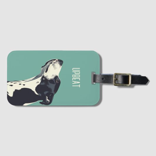 Schwarzweißboxer Gepäckanhänger (Vorderseite (Horizontal))