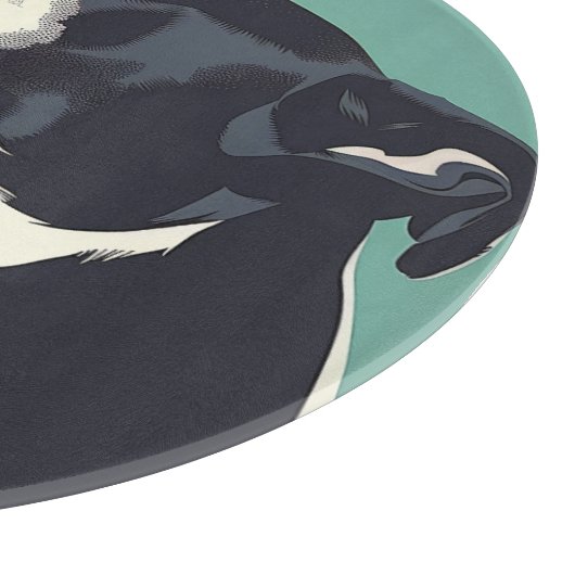 Schwarzweißboxer Schneidebrett (Ecke)