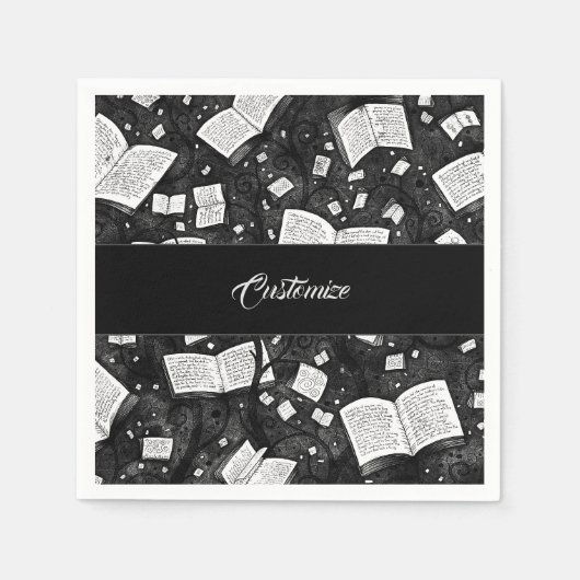 Schwarzweißbücher - Hintergrund Serviette (Vorderseite)